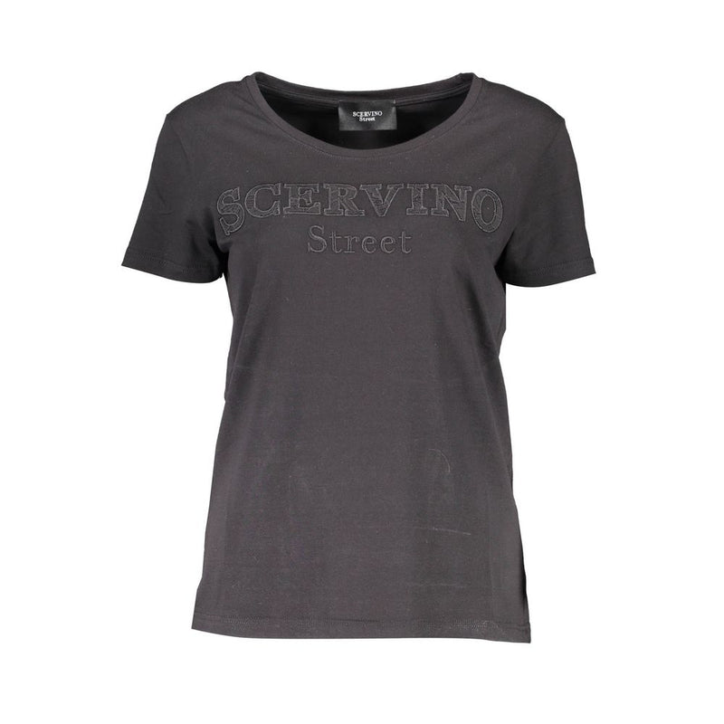Scervino Street Black Cotton Women T-Shirt