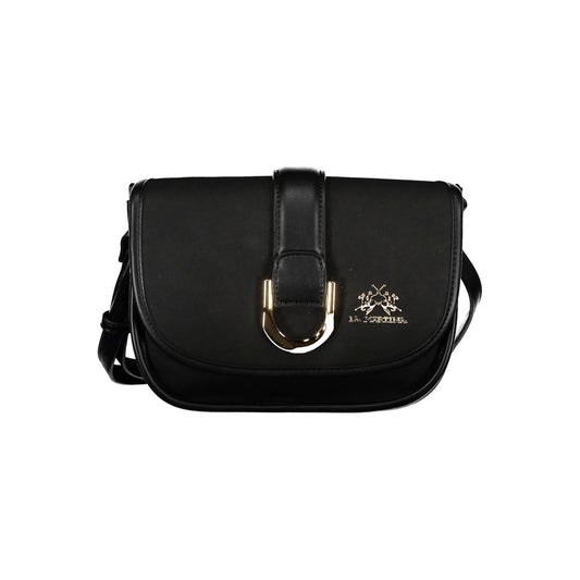 La Martina Nero Polyurethane Women Shoulder Bag - ClickThatClicks 