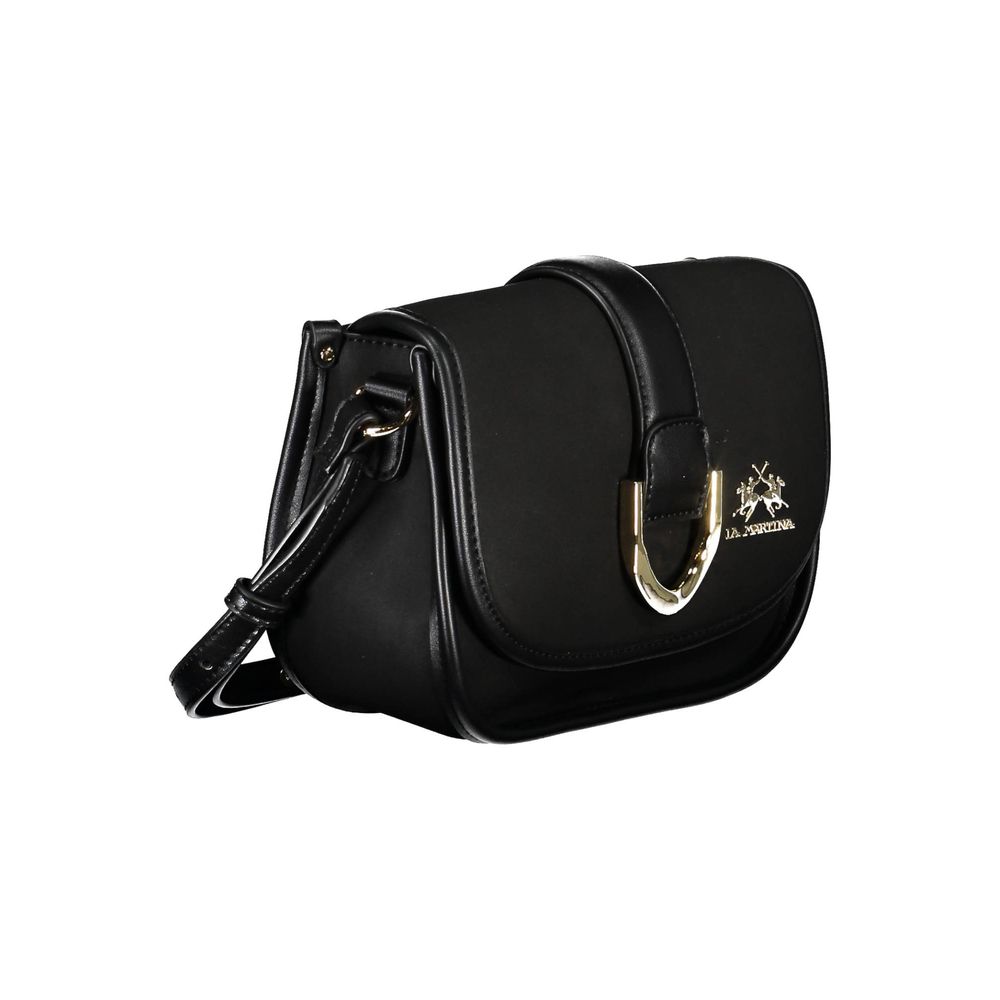 La Martina Nero Polyurethane Women Shoulder Bag - ClickThatClicks 