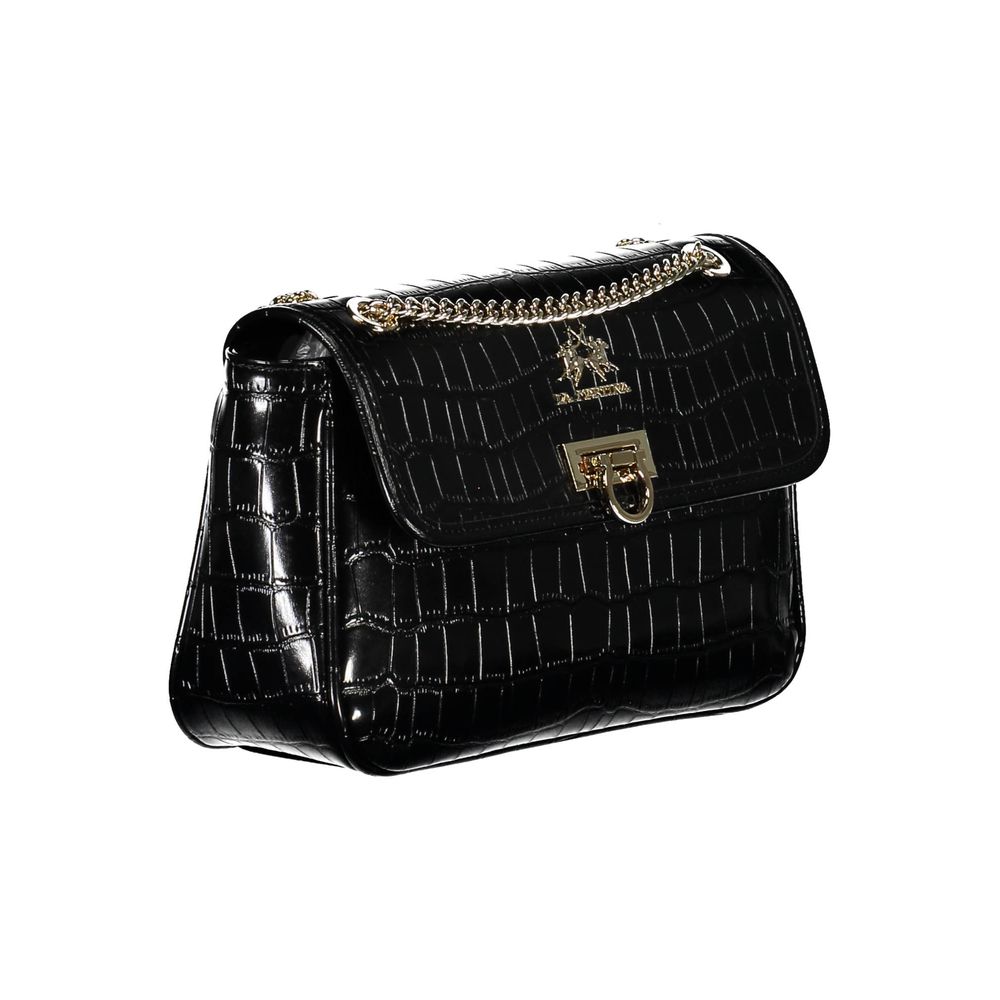 La Martina Nero Poliuretano Women Shoulder Bag - ClickThatClicks 