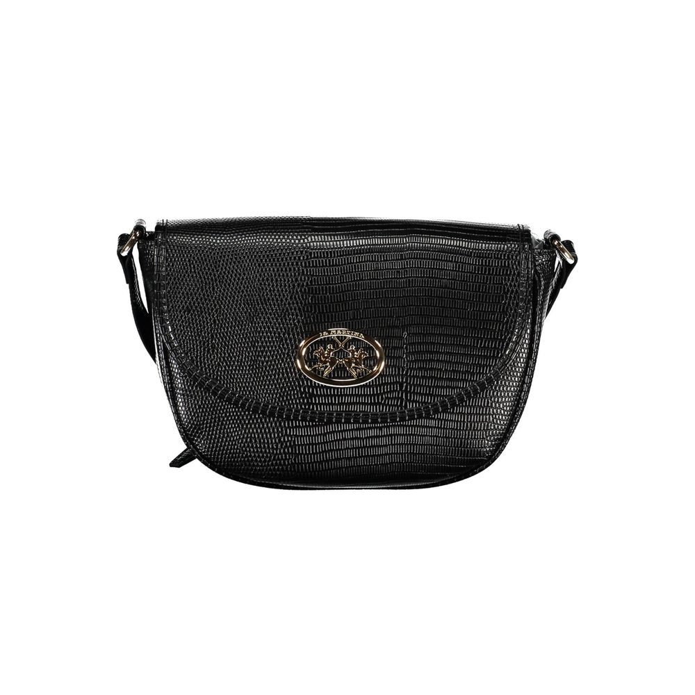 La Martina Black Polyurethane Women's Shoulder Bag - ClickThatClicks 