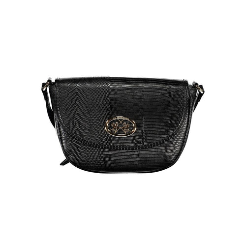 La Martina Black Polyurethane Women's Shoulder Bag - ClickThatClicks 