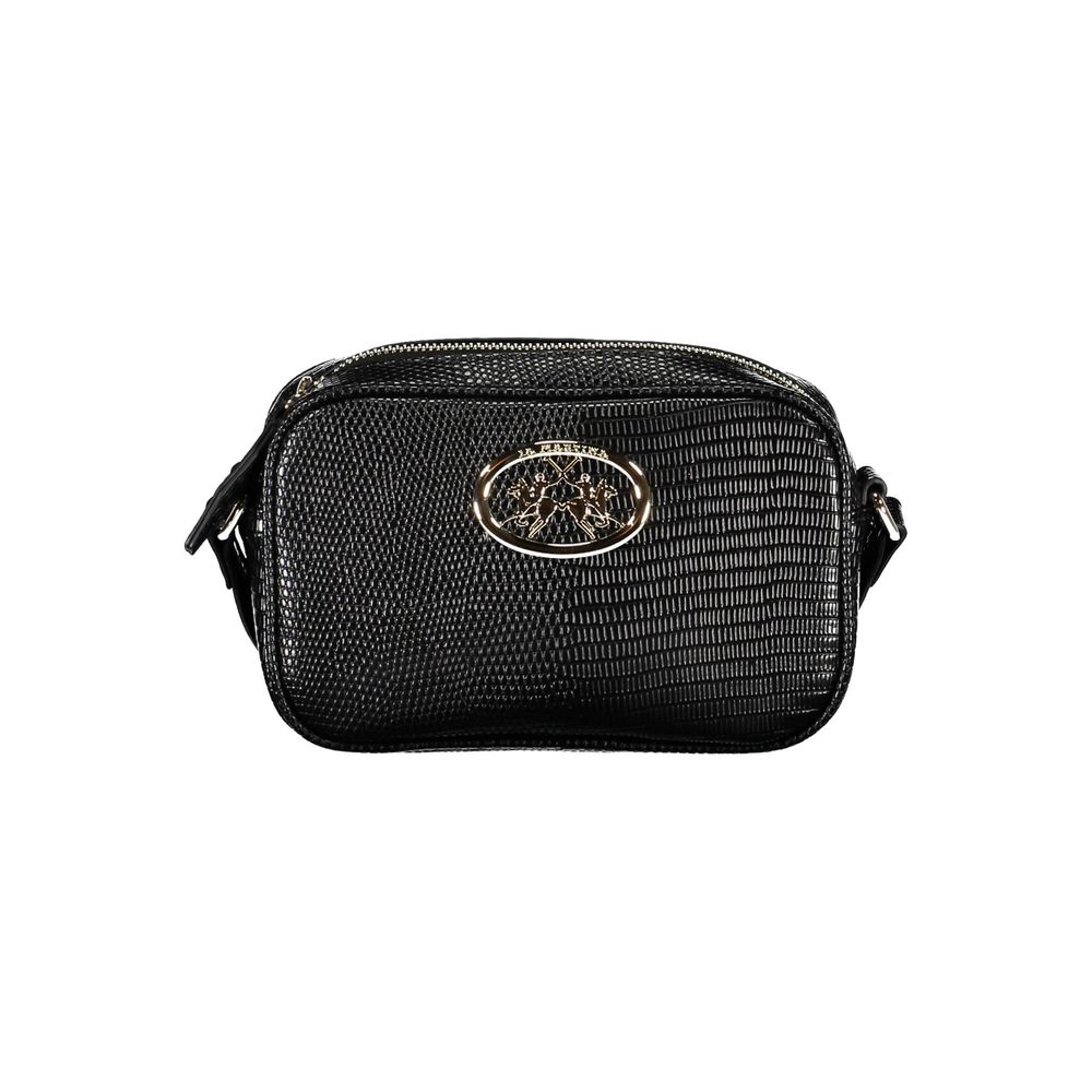 La Martina Black Polyurethane Women Handbag - ClickThatClicks 