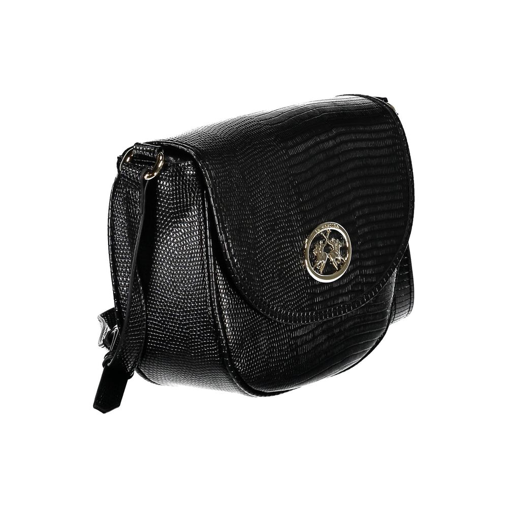La Martina Black Polyurethane Women's Shoulder Bag - ClickThatClicks 