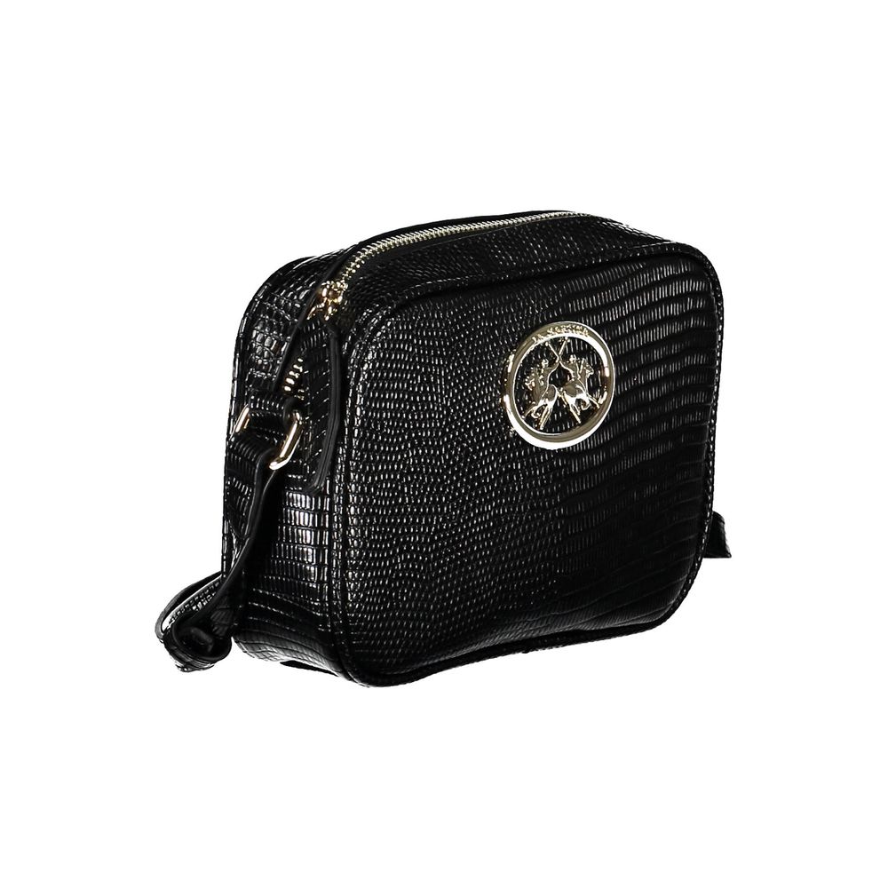 La Martina Black Polyurethane Women Handbag - ClickThatClicks 