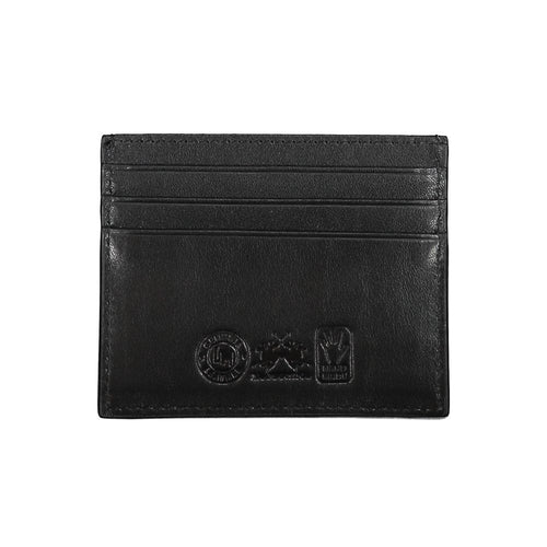 La Martina Black Leather Men Wallet Holder - ClickThatClicks 