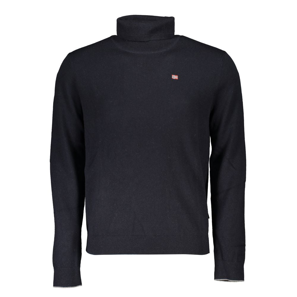 Napapijri Black Tessuto Mens Sweater High Neck - ClickThatClicks 
