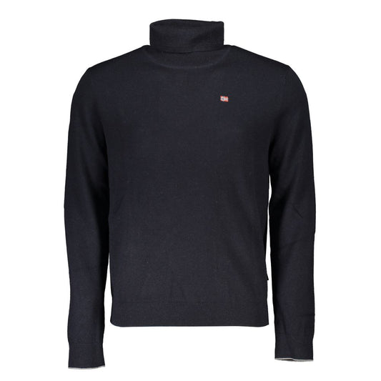 Napapijri Black Tessuto Mens Sweater High Neck - ClickThatClicks 