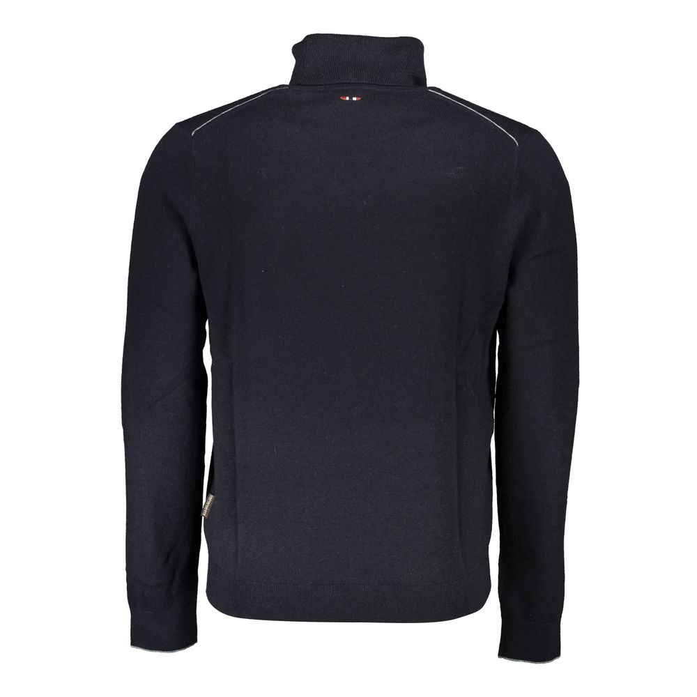 Napapijri Black Tessuto Mens Sweater High Neck - ClickThatClicks 