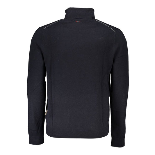 Napapijri Black Tessuto Mens Sweater High Neck - ClickThatClicks 