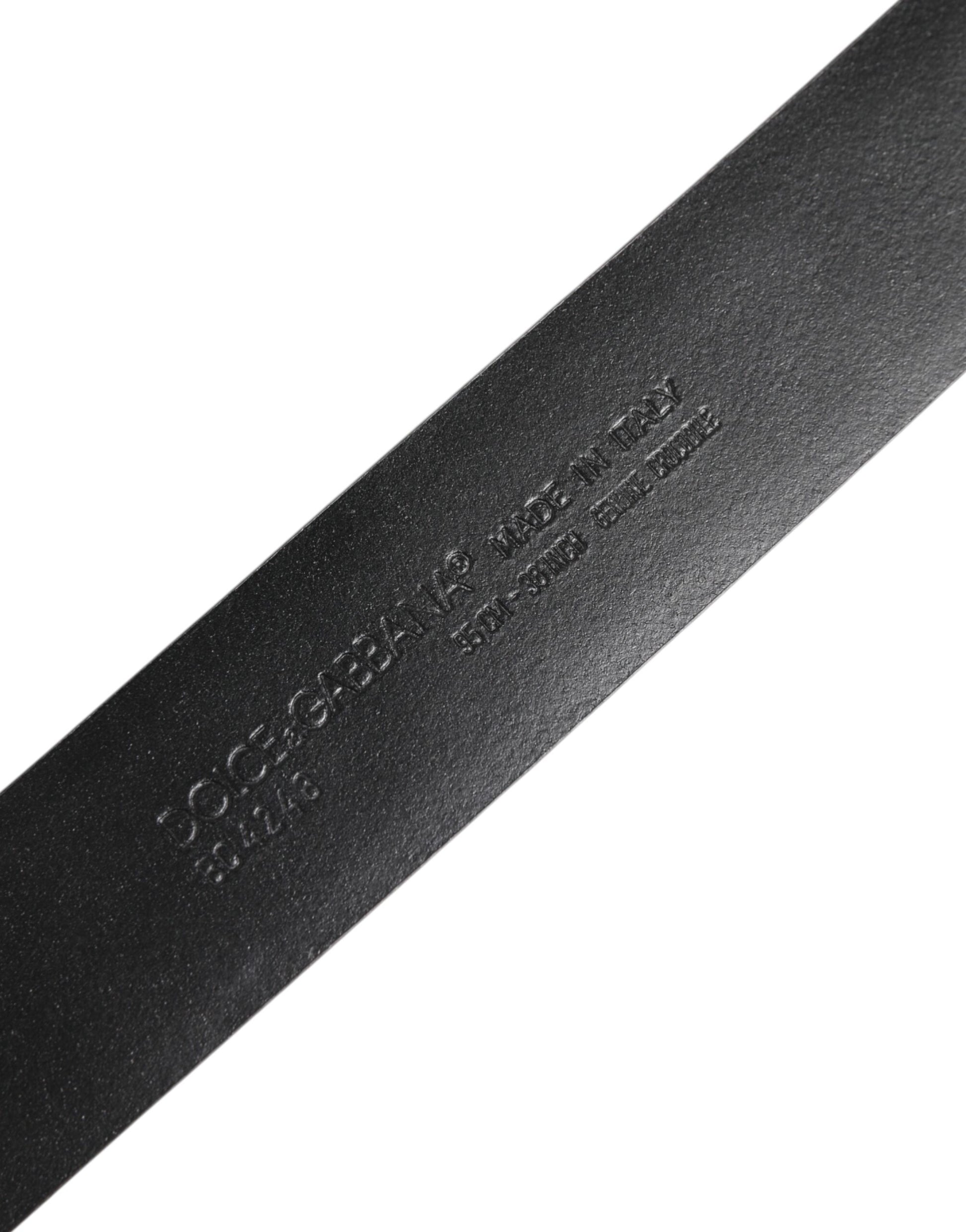 Dolce & Gabbana Black Exotic Leather DG Logo Buckle Belt - ClickThatClicks 