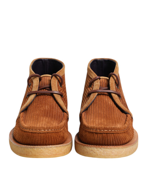 Dolce & Gabbana Brown Suede Nubuck Leather Desert Ankle Boots Shoes - ClickThatClicks 