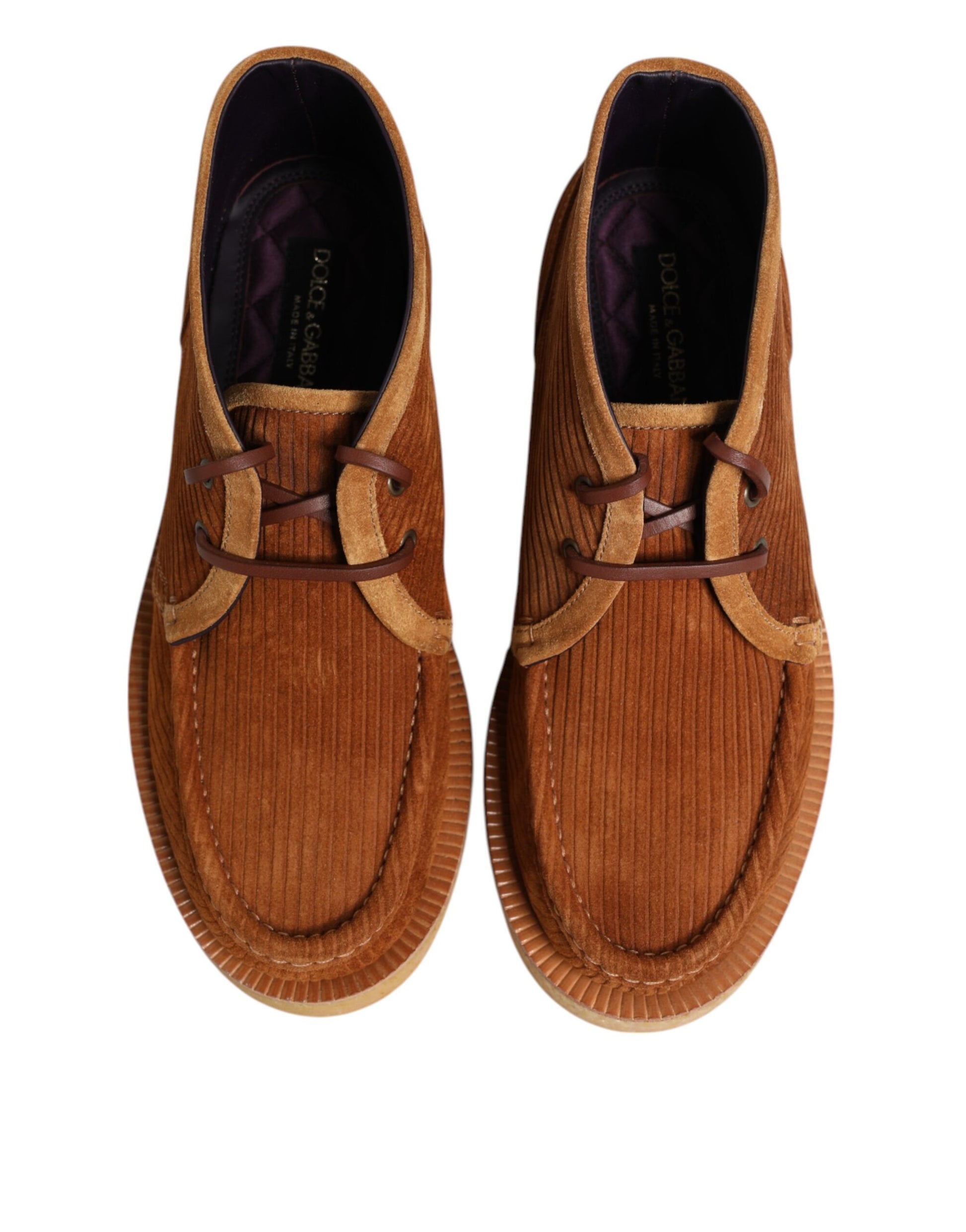 Dolce & Gabbana Brown Suede Nubuck Leather Desert Ankle Boots Shoes - ClickThatClicks 