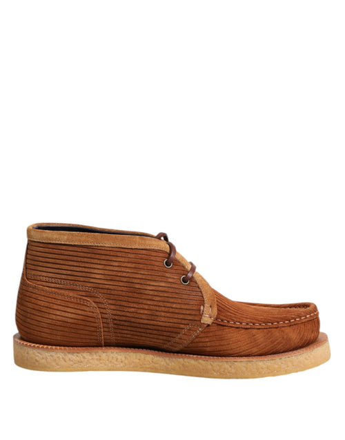 Dolce & Gabbana Brown Suede Nubuck Leather Desert Ankle Boots Shoes - ClickThatClicks 