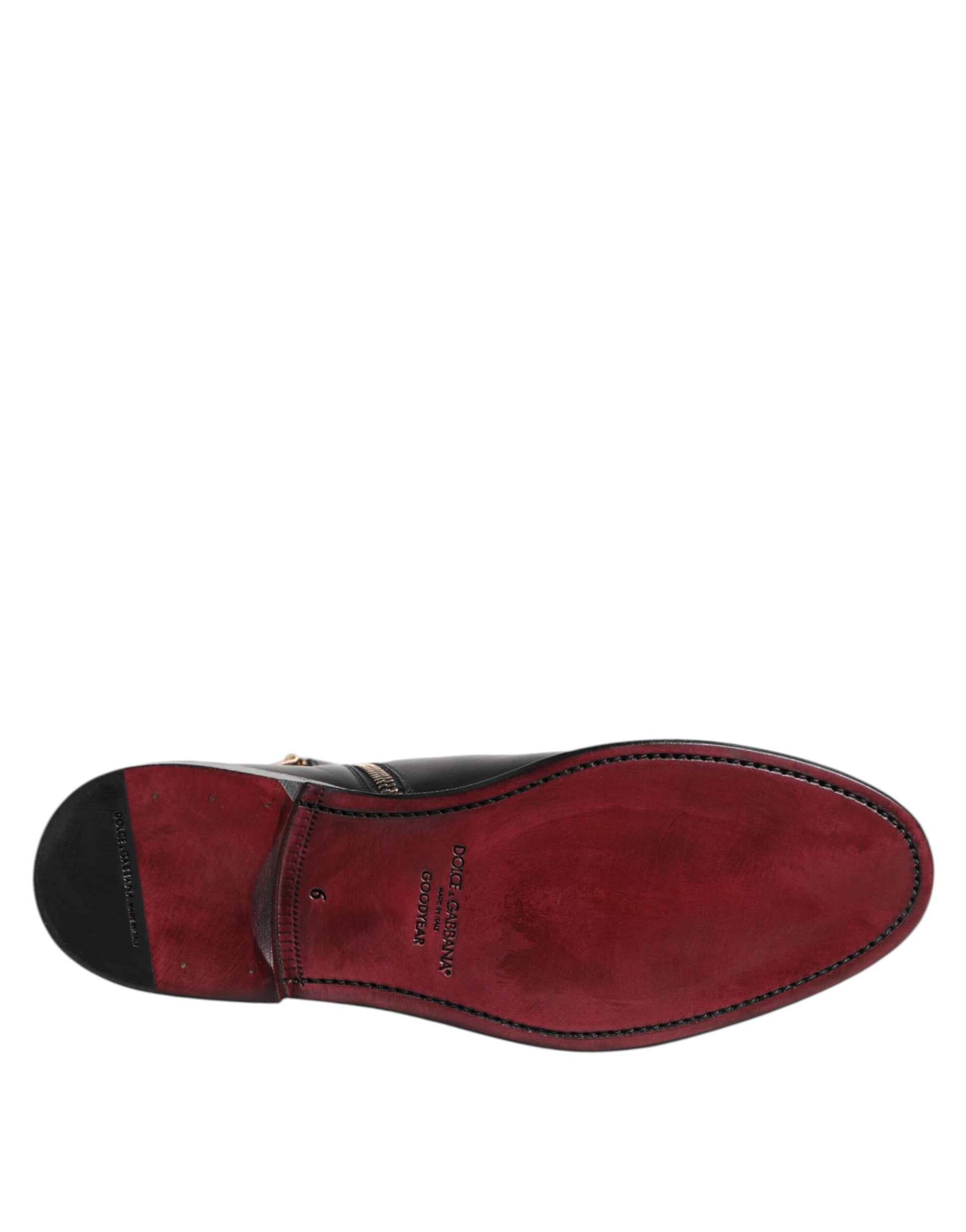 Dolce & Gabbana Black Chelsea Leather Mid Calf Boots Shoes - ClickThatClicks 