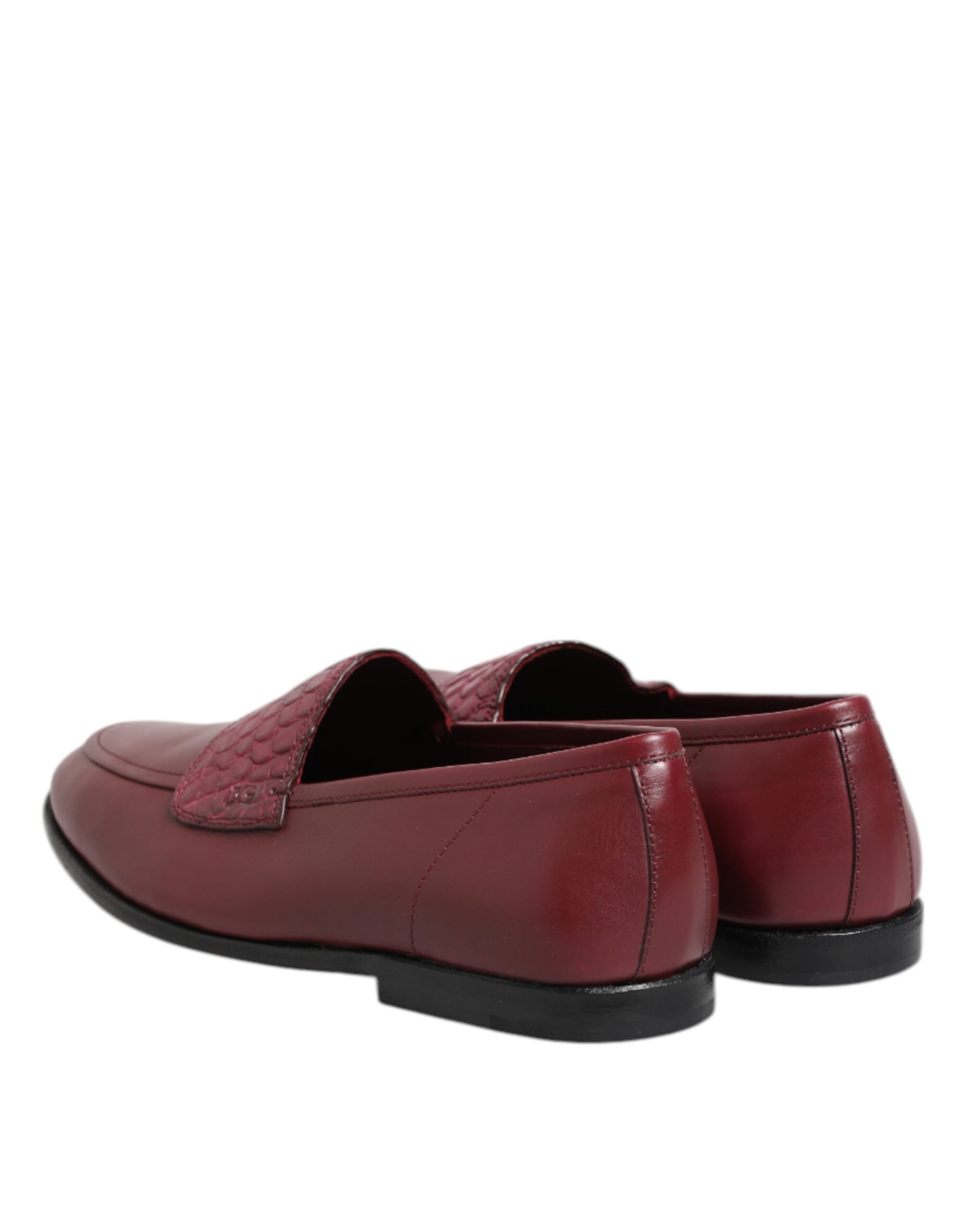 Dolce & Gabbana Burgundy Leather Formal Slip On Shoes - ClickThatClicks 