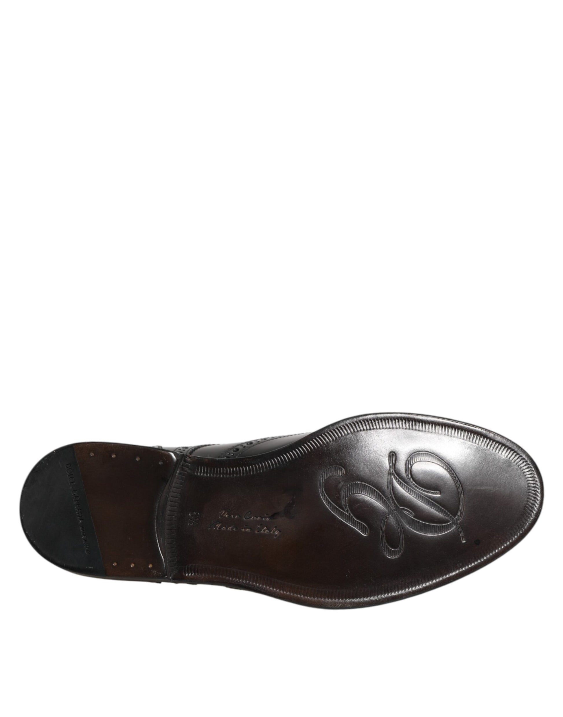 Dolce & Gabbana Black Leather Derby Wingtip Formal Shoes - ClickThatClicks 