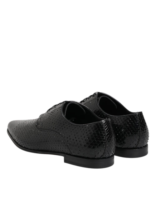Dolce & Gabbana Black Exotic Leather Lace Up Derby Shoes - ClickThatClicks 