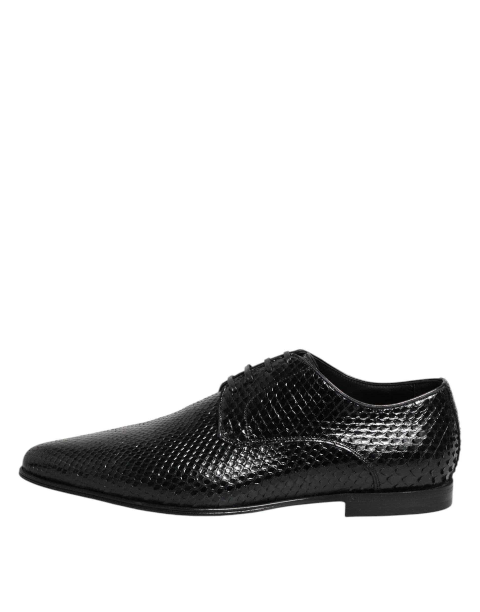 Dolce & Gabbana Black Exotic Leather Lace Up Derby Shoes - ClickThatClicks 