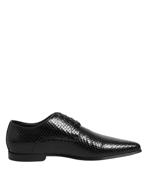 Dolce & Gabbana Black Exotic Leather Lace Up Derby Shoes - ClickThatClicks 