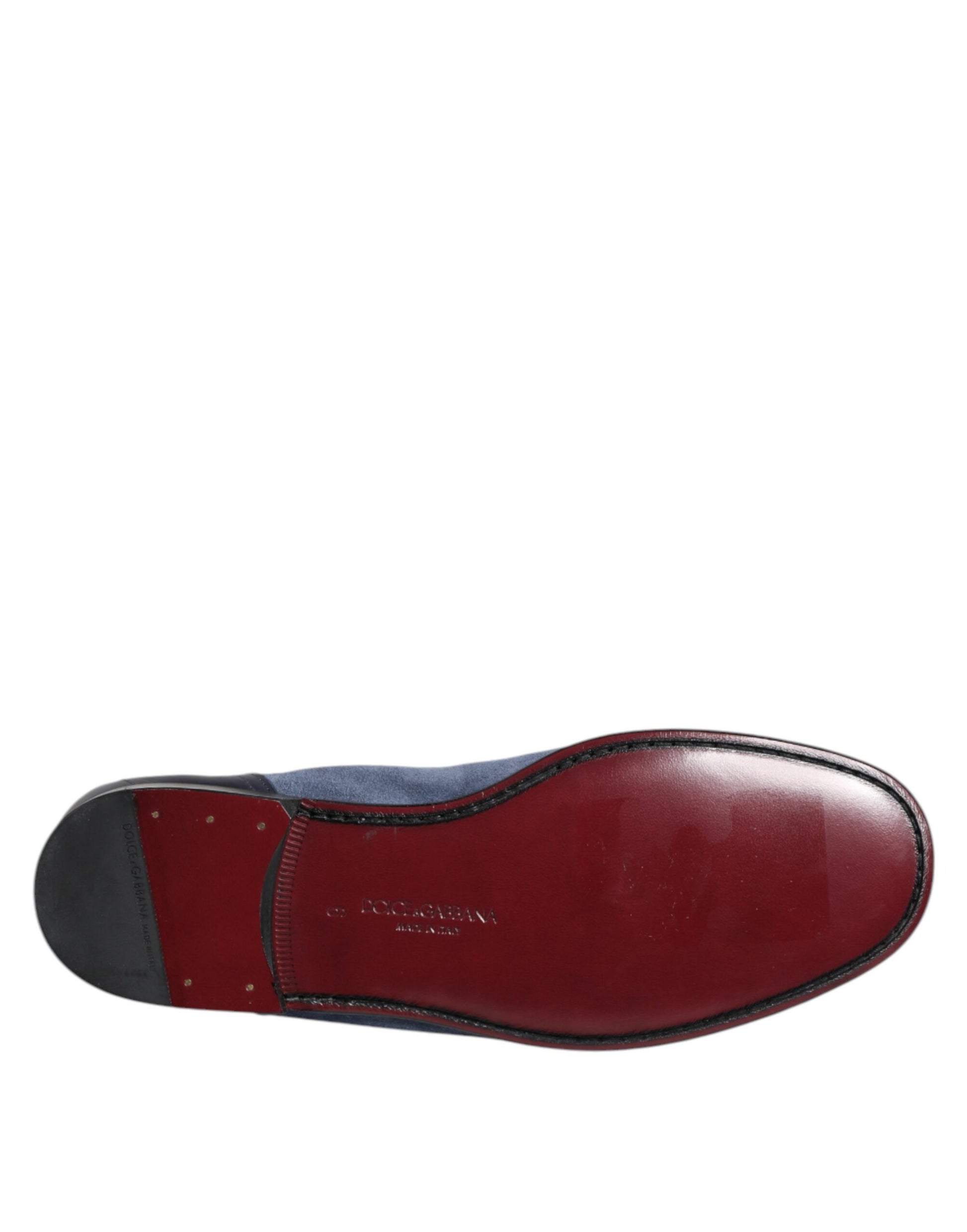 Dolce & Gabbana Blue Suede Leather Loafers Moccasin Shoes - ClickThatClicks 