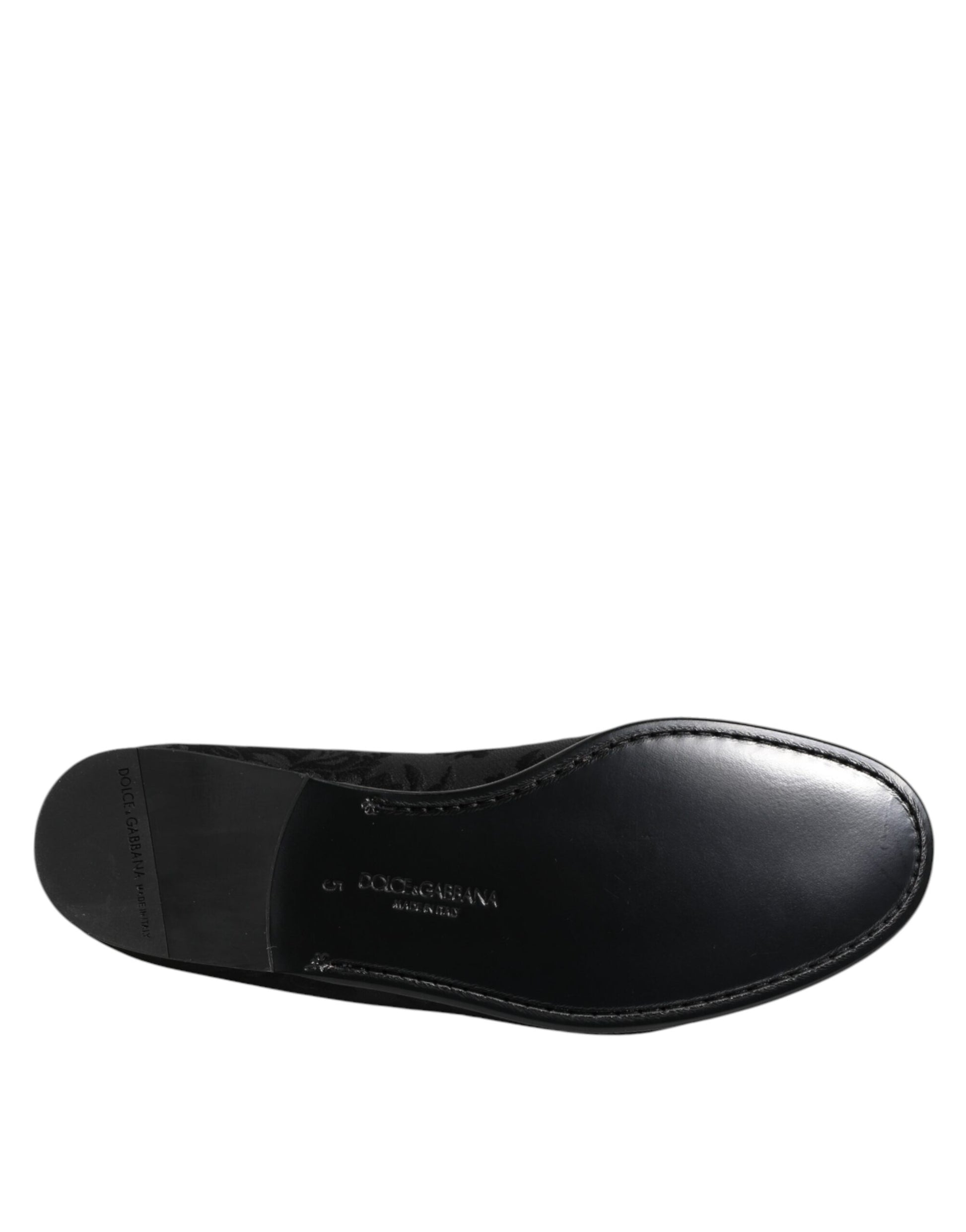 Dolce & Gabbana Black Floral Brocade Loafers Men Dress Shoes - ClickThatClicks 