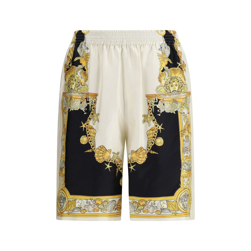Versace Multicolor Silk Bermuda Shorts