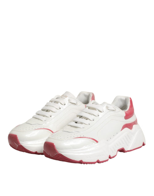Dolce & Gabbana White Pink Daymaster Low Top Sneakers Shoes - ClickThatClicks 