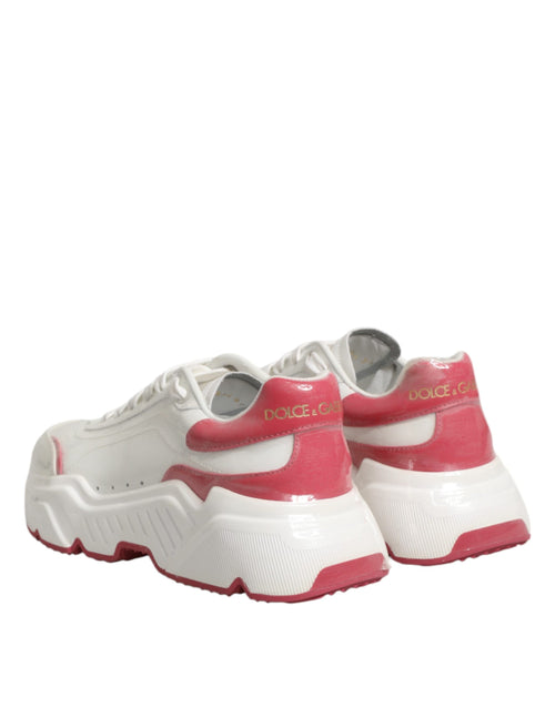 Dolce & Gabbana White Pink Daymaster Low Top Sneakers Shoes - ClickThatClicks 
