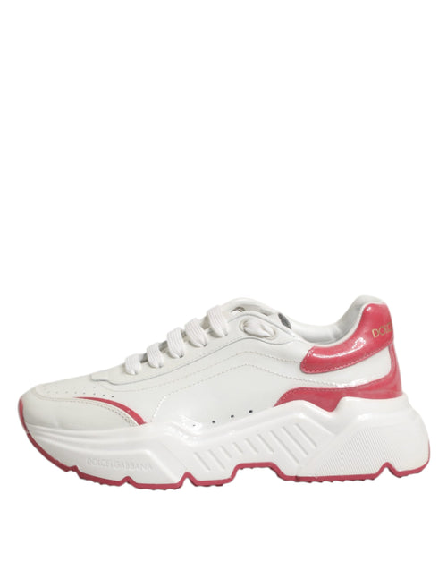 Dolce & Gabbana White Pink Daymaster Low Top Sneakers Shoes - ClickThatClicks 