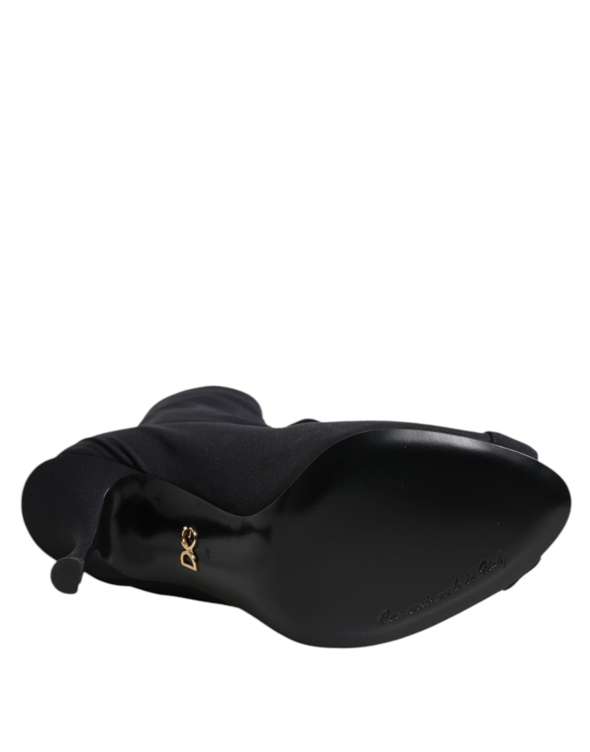 Dolce & Gabbana Black Stiletto Heels Lace Up Boots Shoes - ClickThatClicks 