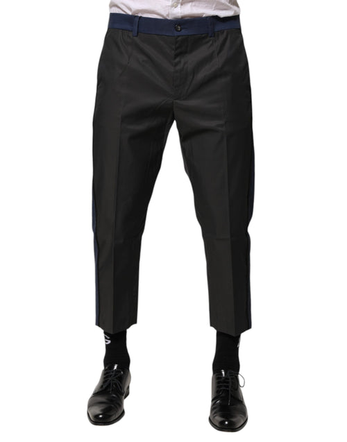 Dolce & Gabbana Gray Blue Cotton 3/4 Chinos Crop Trouser Pants - ClickThatClicks 