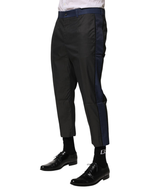 Dolce & Gabbana Gray Blue Cotton 3/4 Chinos Crop Trouser Pants - ClickThatClicks 