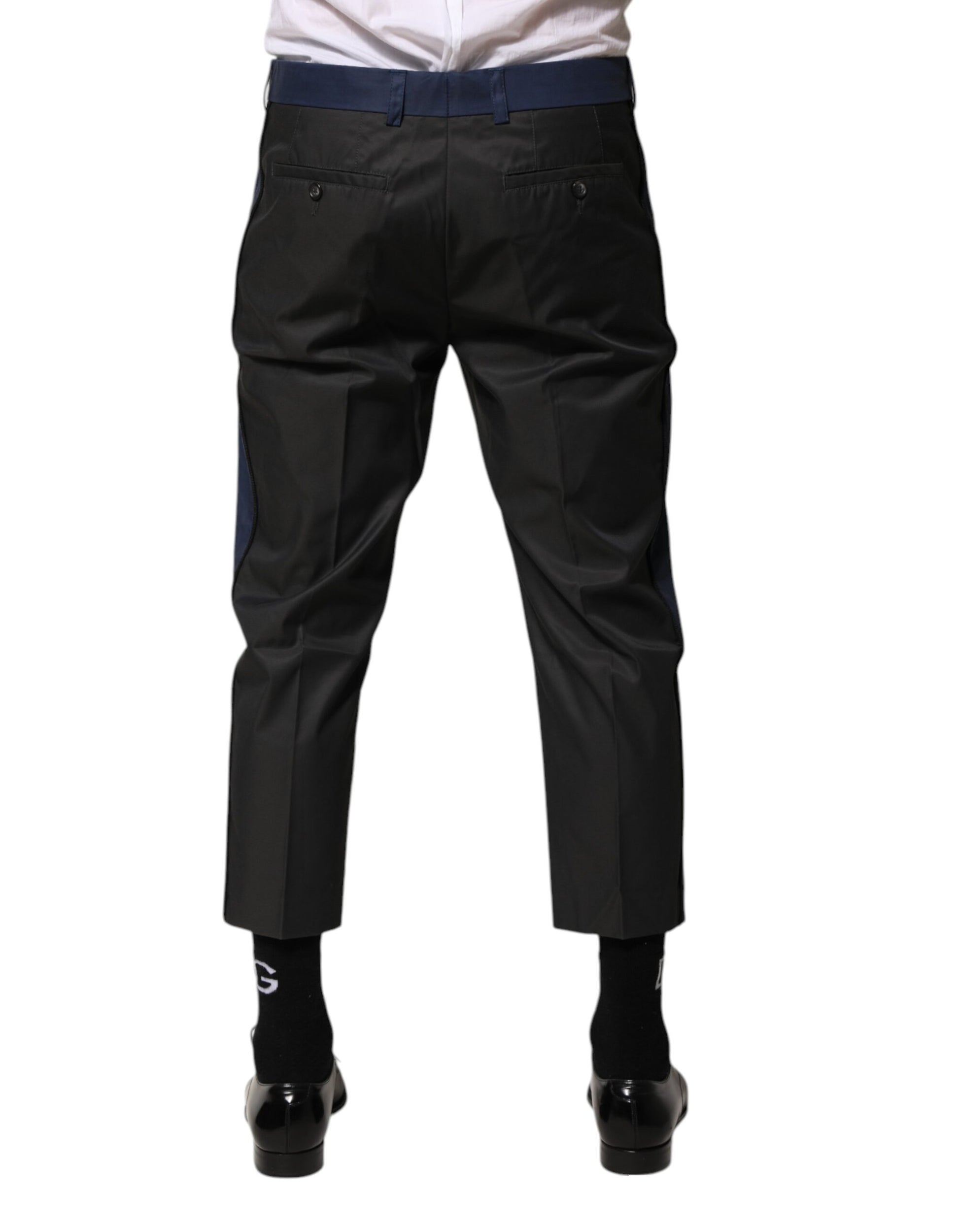 Dolce & Gabbana Gray Blue Cotton 3/4 Chinos Crop Trouser Pants - ClickThatClicks 