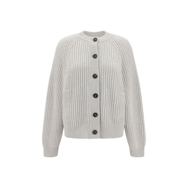 Brunello Cucinelli White Cashmere Cardigan