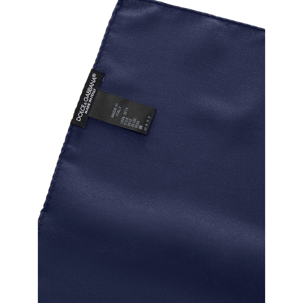 Dolce & Gabbana Blue Silk Pocket Square - ClickThatClicks 