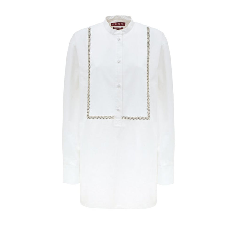 Gucci White Cotton Blouse