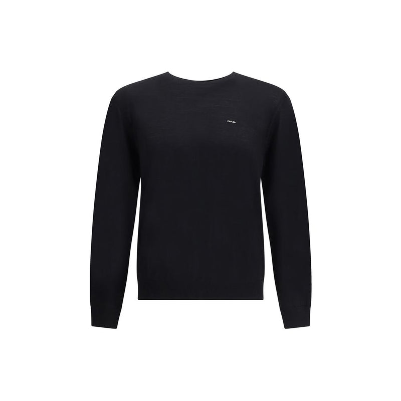 Prada Black Fleece Wool Sweatshirt