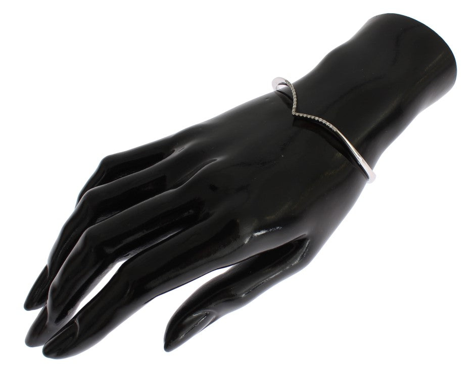 Nialaya Skyfall CZ 925 Silver Bangle Bracelet - ClickThatClicks 