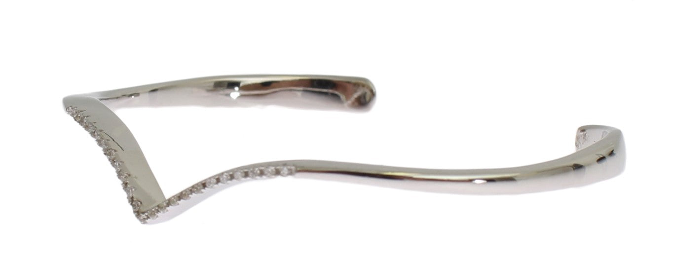 Nialaya Skyfall CZ 925 Silver Bangle Bracelet - ClickThatClicks 