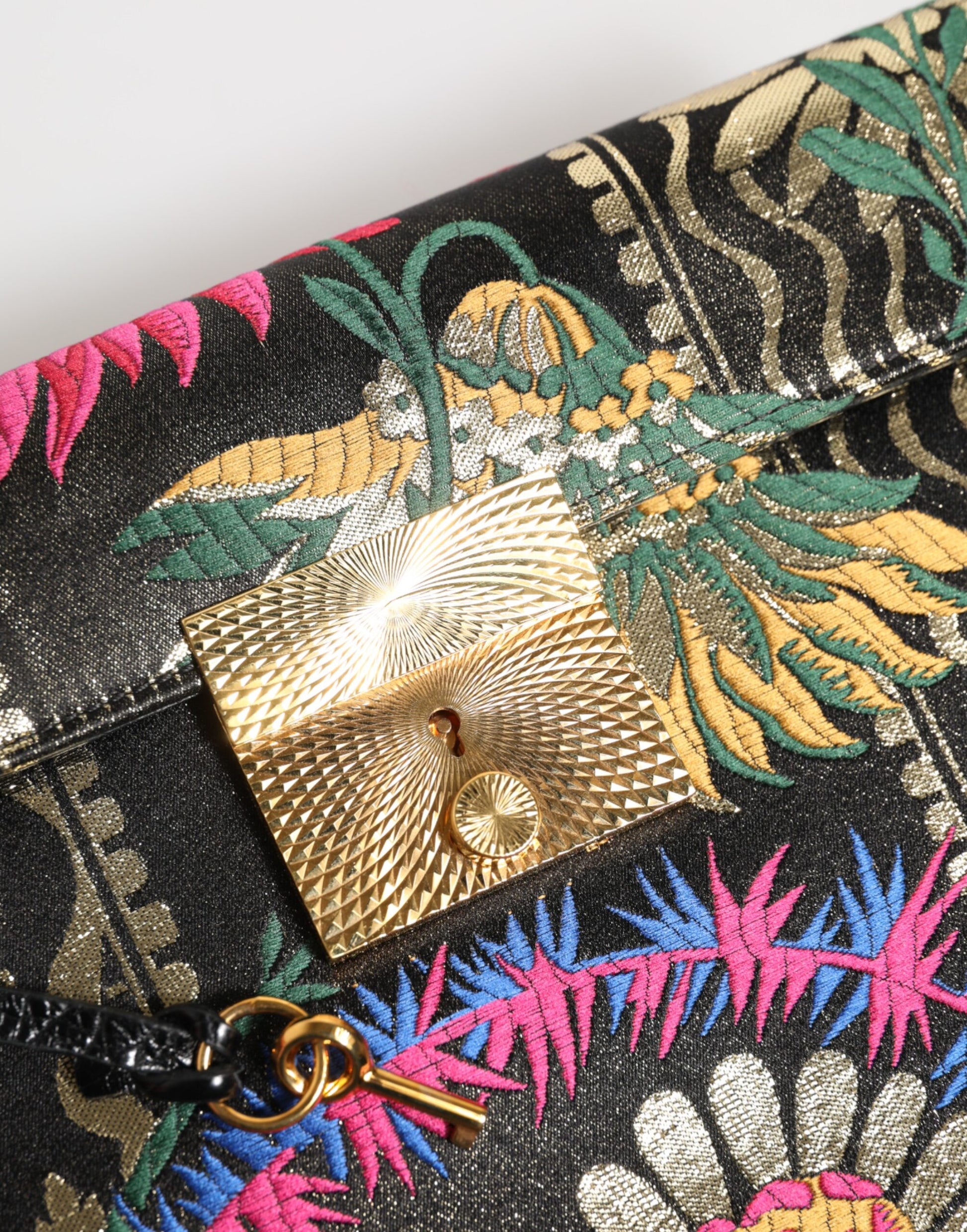 Dolce & Gabbana Multicolor Jacquard Floral Document Briefcase Bag - ClickThatClicks 