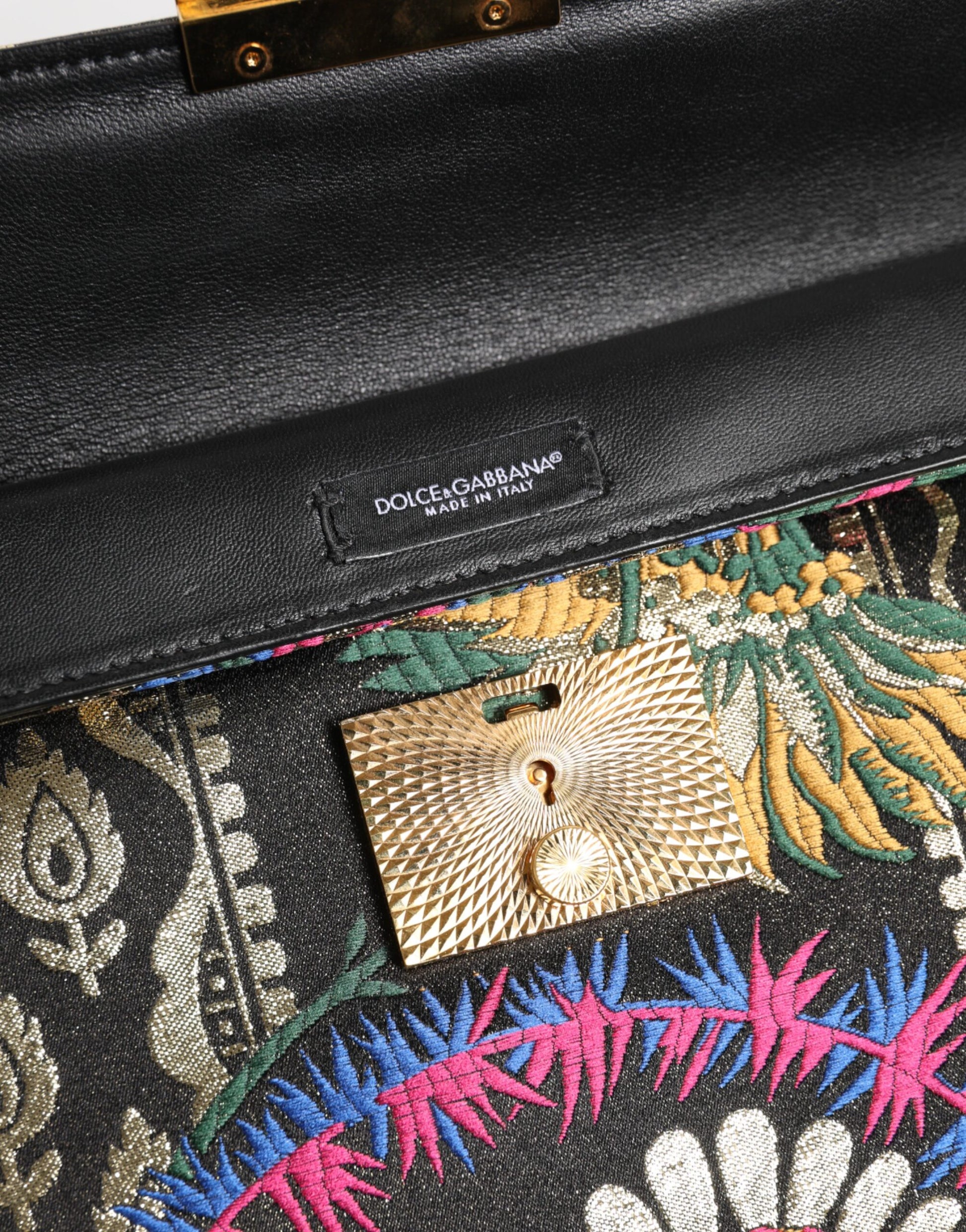 Dolce & Gabbana Multicolor Jacquard Floral Document Briefcase Bag - ClickThatClicks 