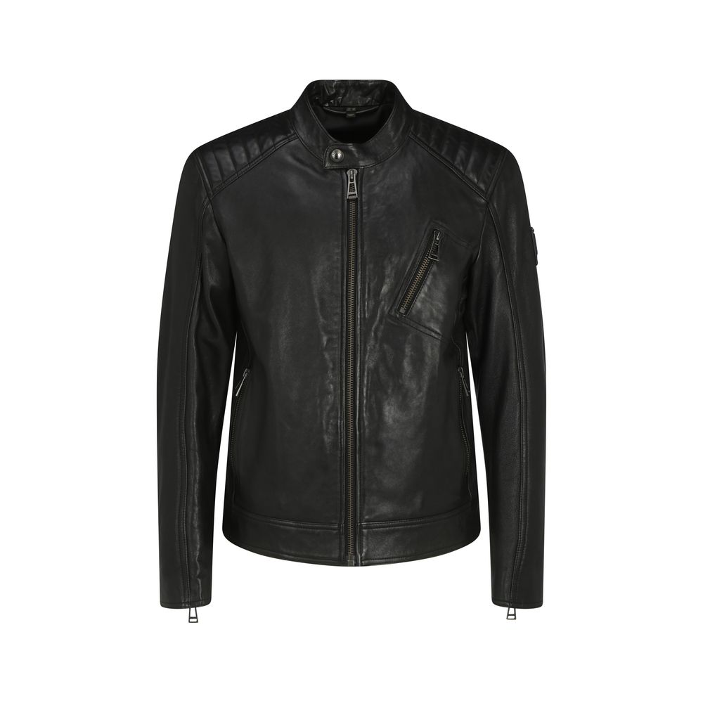 Belstaff Black Leather Jacket - ClickThatClicks 