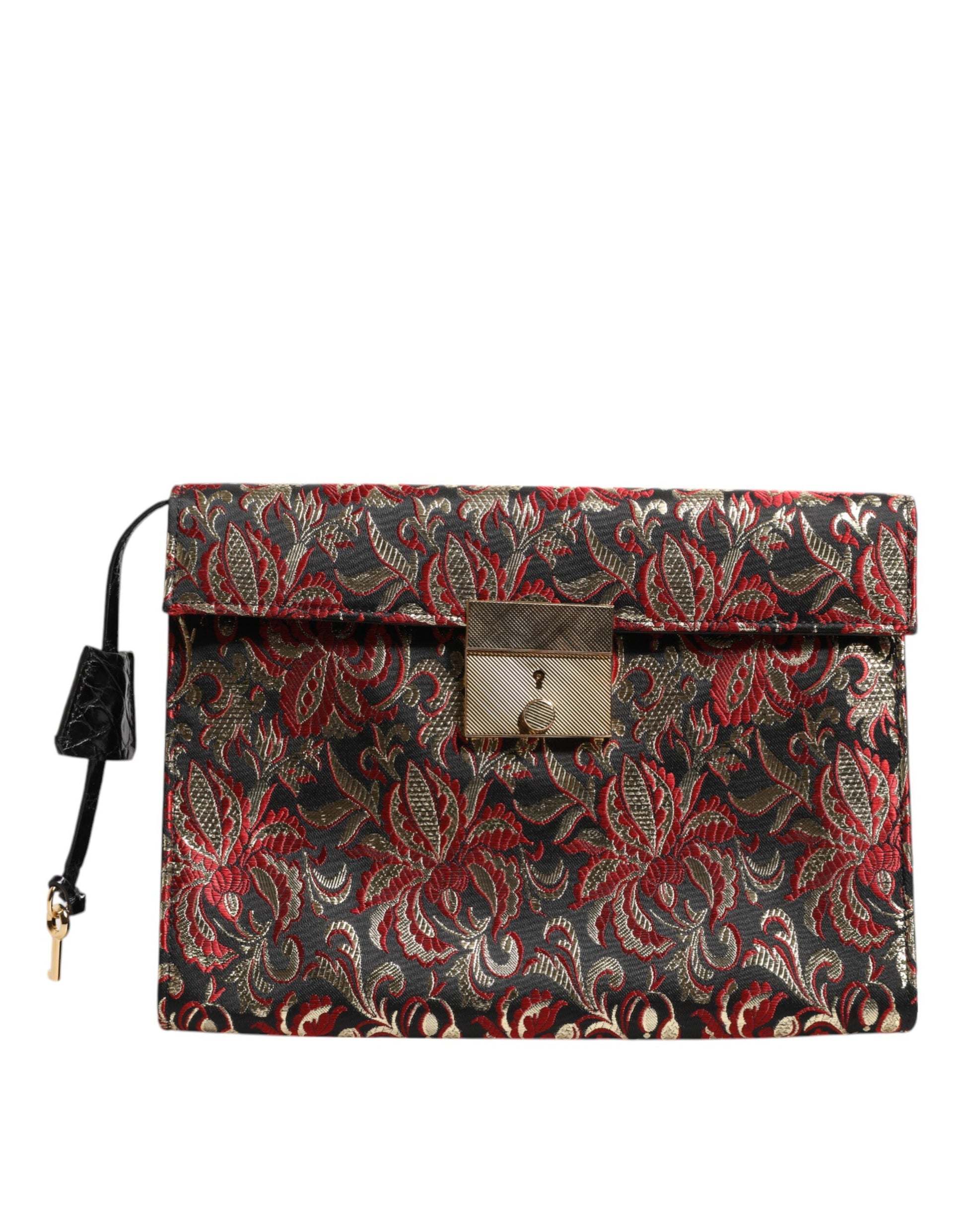 Dolce & Gabbana Multicolor Jacquard Floral Document Briefcase Bag - ClickThatClicks 