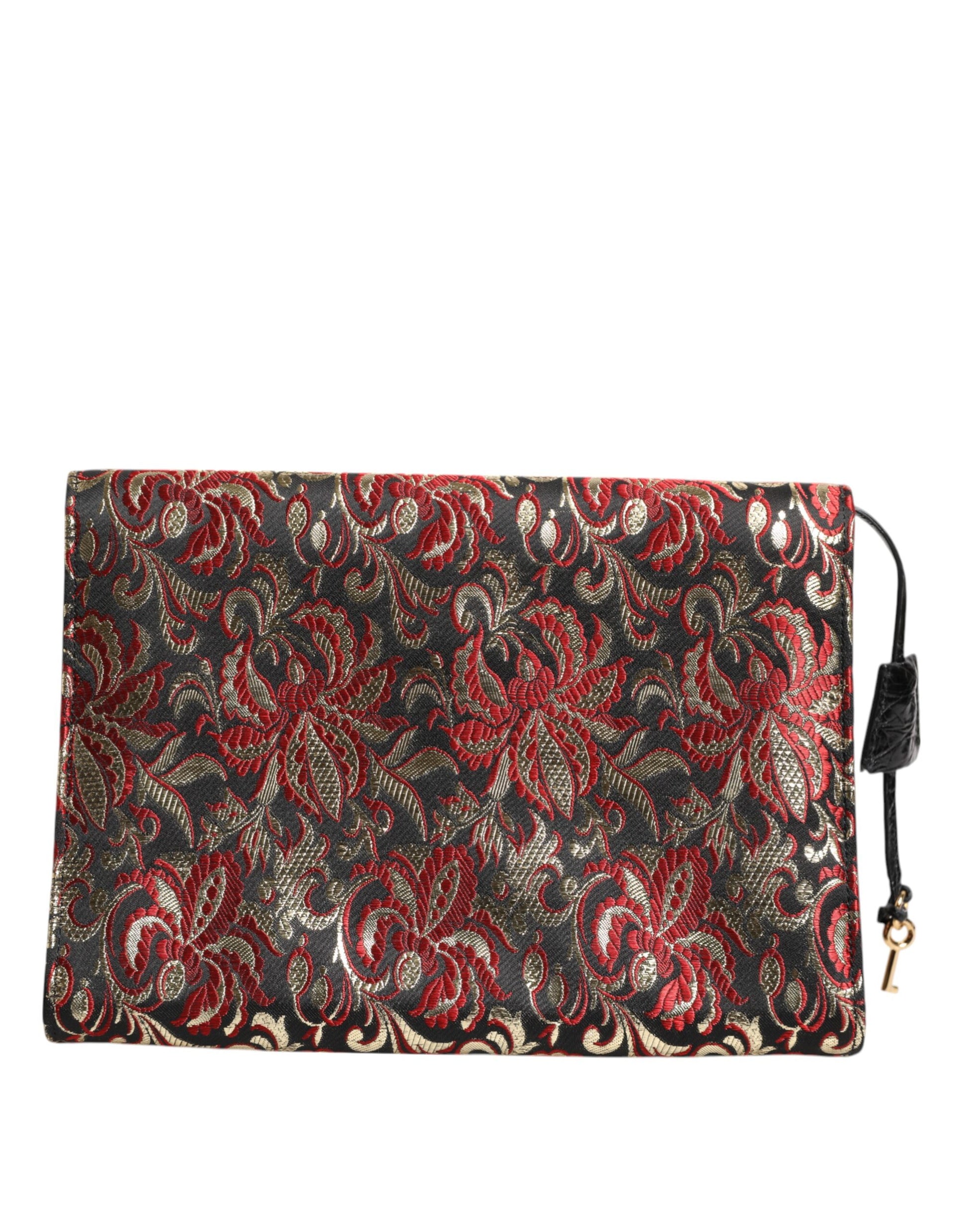 Dolce & Gabbana Multicolor Jacquard Floral Document Briefcase Bag - ClickThatClicks 