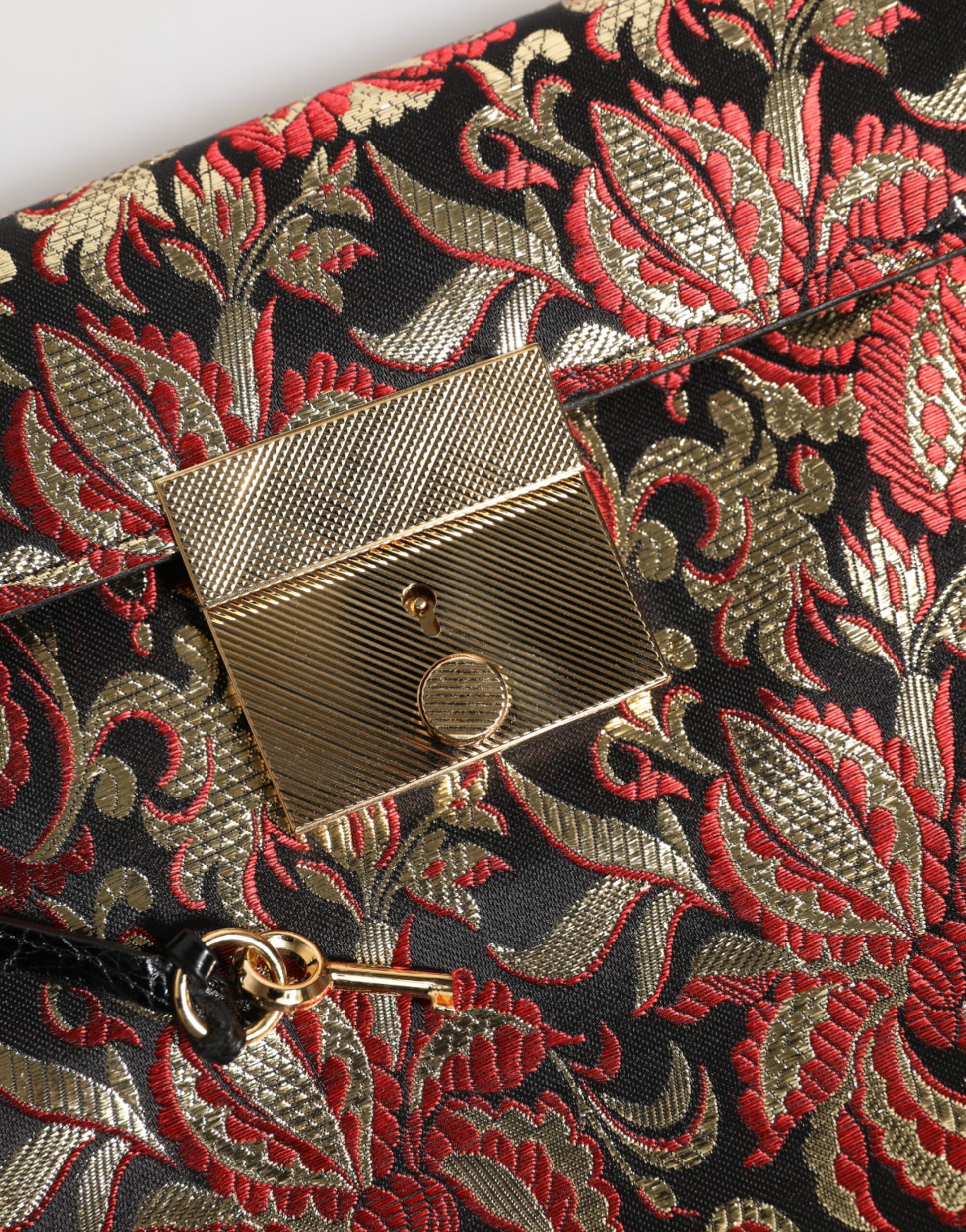 Dolce & Gabbana Multicolor Jacquard Floral Document Briefcase Bag - ClickThatClicks 