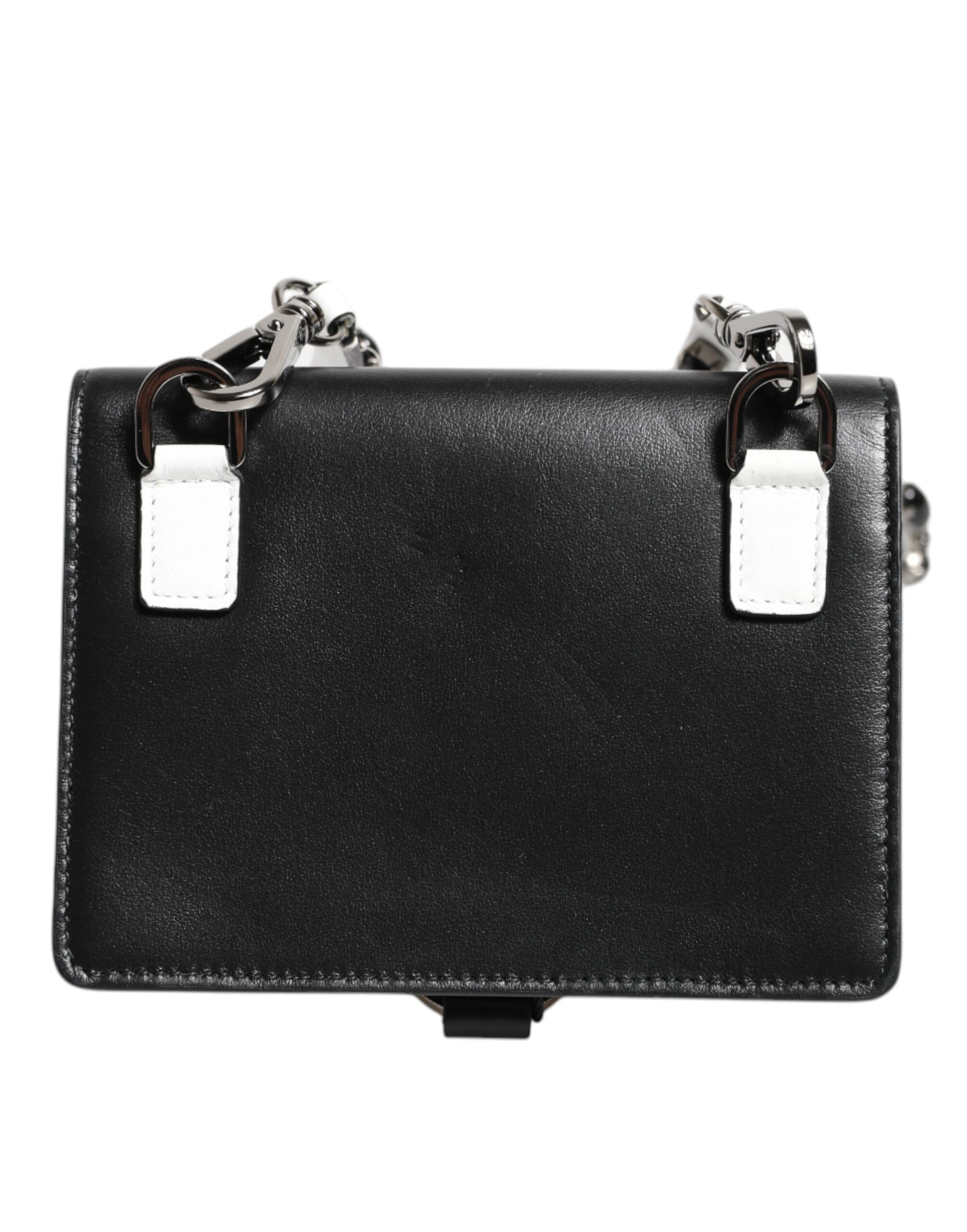 Dolce & Gabbana Black Leather Crystal Embellished Card Holder Wallet - ClickThatClicks 