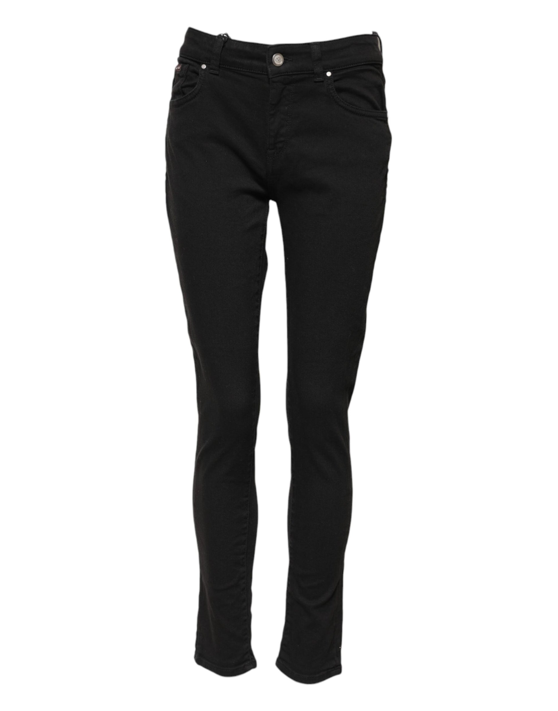 Dolce & Gabbana Black Cotton Skinny Mid Waist Denim Jeans - ClickThatClicks 