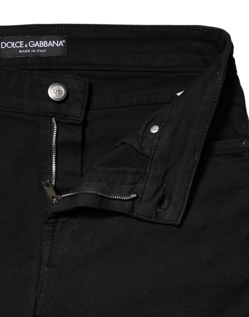 Dolce & Gabbana Black Cotton Skinny Mid Waist Denim Jeans - ClickThatClicks 