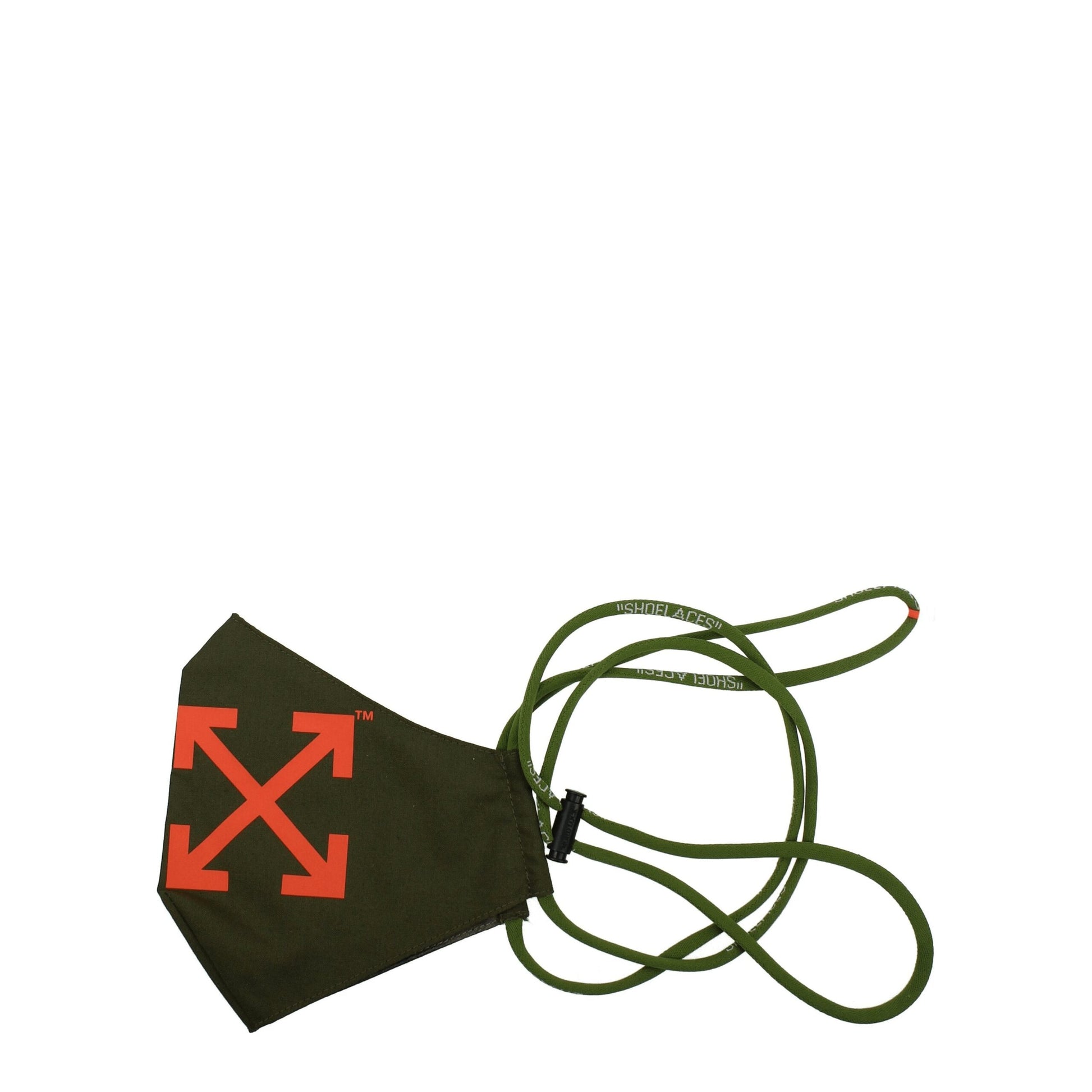Off-White Green Polyester Facemask - ClickThatClicks 